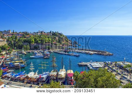 Harbor in old town Kaleici - Antalya Turkey.