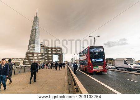 London During Ophelia Storm With Yellow Sky