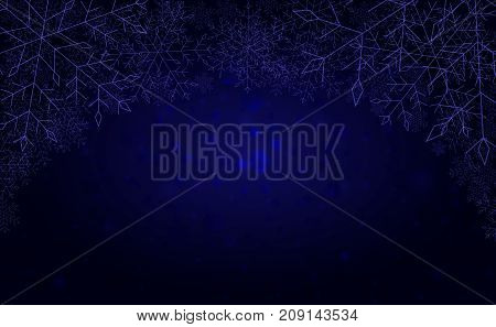 The blue biutiful winter background with snowflakes