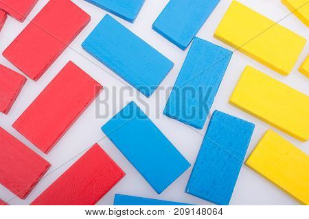 Coorful Domino Blocks On White Background