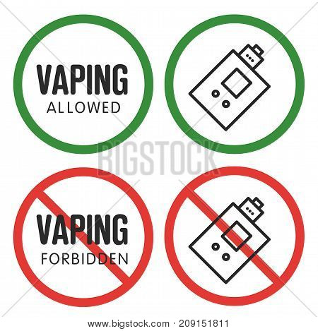 prohibitory sign vaping ban e-cigarette isolated vapor