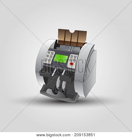 The counting machine for the money. Vector illustration.