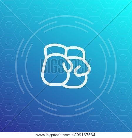 Boxing gloves icon, vector line pictogram, eps 10 file, easy to edit