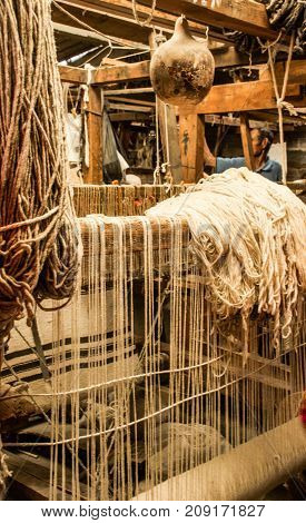 BERNAL QUERETARO / MEXICO - 06 22 2017: Traditional handicraft sewing factory