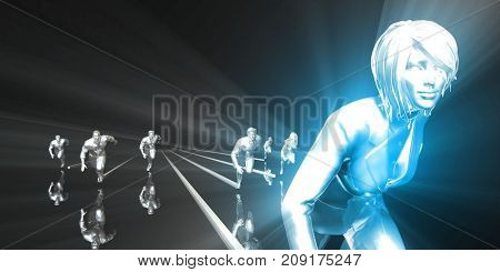 Female Empowerment Achieving Work Life Balance 3D Illustration Render