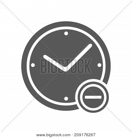 Time minus icon. Vector simple illustration of time minus icon isolated on white background