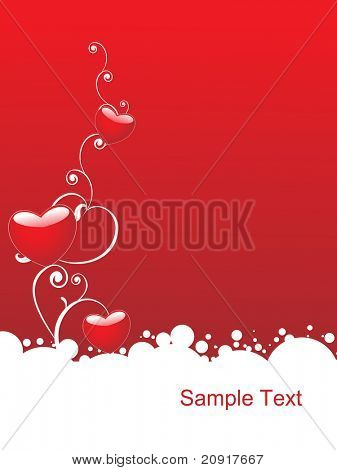 shinning cuore rosso con elementi floreali, illustrazione