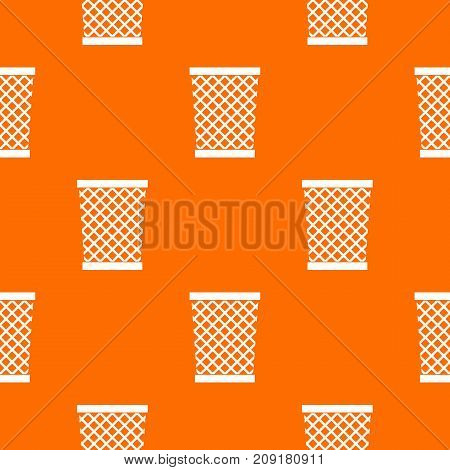 Wastepaper basket pattern repeat seamless in orange color for any design. Vector geometric illustration