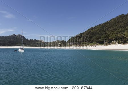The natural paradise of the Cíes Islands is located northwest of Spain in the Autonomous Community of Galicia