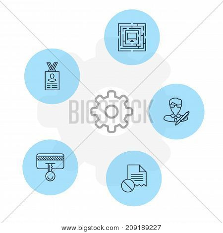 Editable Pack Of Safety Key, Copyright, Data Error And Other Elements.  Vector Illustration Of 5 Security Icons.
