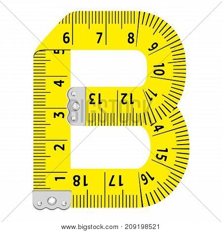 Letter b ruler icon. Cartoon illustration of letter b ruler vector icon for web