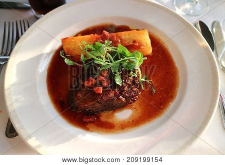 Braised Beef With Dauphinoise Potatoes And Gravy