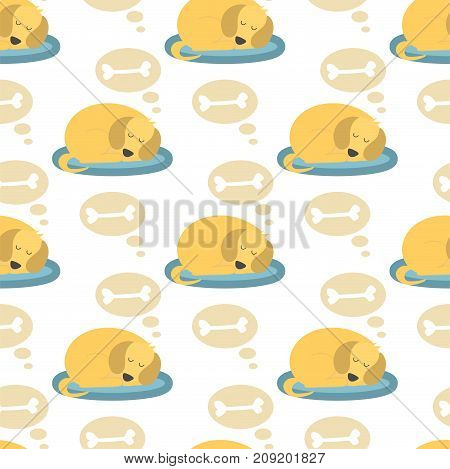 Vector illustration cute dogs characters seamless pattern funny purebred puppy comic background smile happy mammal breed drawing icon. Pedigree terrier canine adorable animal.