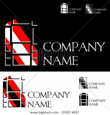 Logo construction, building, Windows, blocks, panels, project