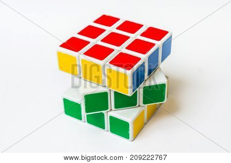 Rubik's Cube Isolated On White Background