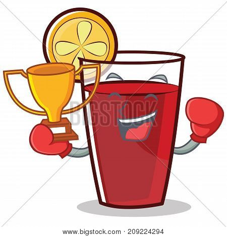 Boxing mulled wine character cartoon vector illustration