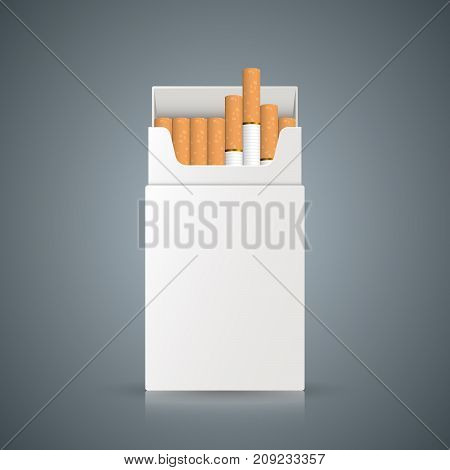 packing of cigarettes on the grey background. Vector, eps 10