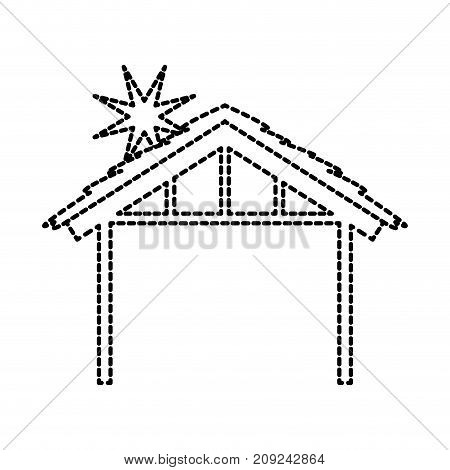 wooden hut house manger design image vector illustration