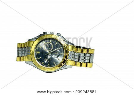 watch on white background Watch wrist wrist watch for daily time.