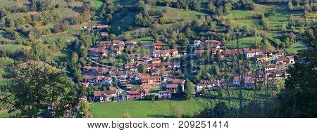 The village of Orle in the province of Asturias Spain in the Natural Park of Redes