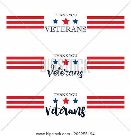 Day veteran usa banner vector illustration flat text texture scrapes