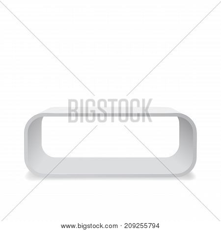 Modern white table. Office furniture. Futuristic design. Isolated on white background. Vector illustration.