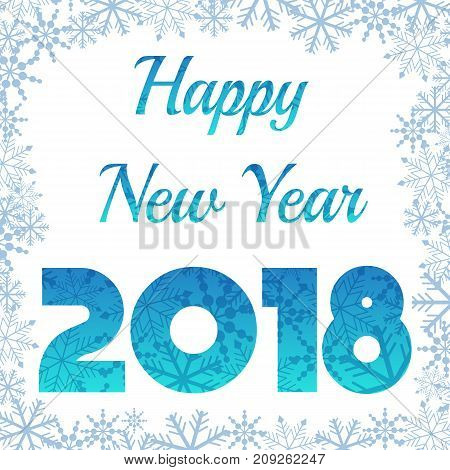 Vector illustration of happy new year 2018. Brochure design template, business diary cover.