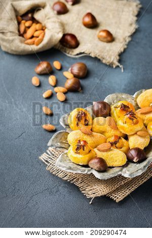 Traditional Spanish Treats For Catalonian Castanyada Holiday, Almond Pastry Panellets