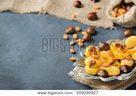Traditional Spanish Treats For Catalonian Castanyada Holiday, Almond Pastry Panellets