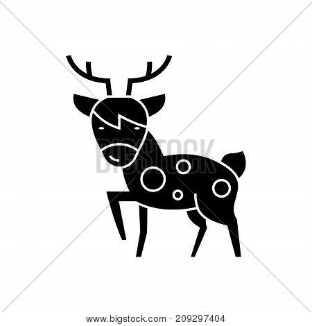 deer icon, illustration, vector sign on isolated background