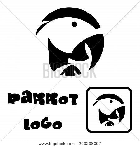 colorful vector illustration of the parrot with white background a small logo of an exotic bird