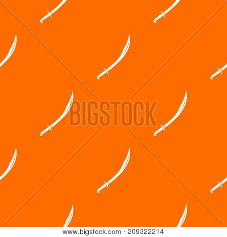 Cutlass pattern repeat seamless in orange color for any design. Vector geometric illustration