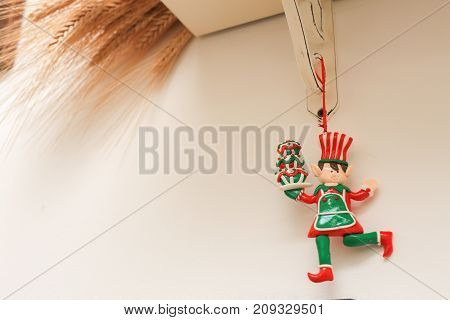 Christmas decoration elf with ears to december
