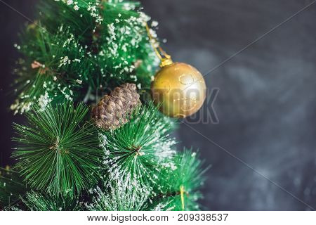 Christmas Balls On Christmas Tree. Merry Christmas