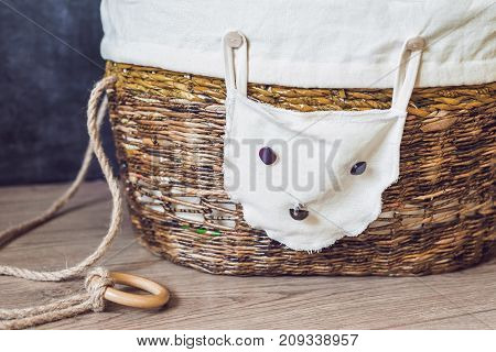 A Basket For Toys Made From Old Newspapers. Zero Waste