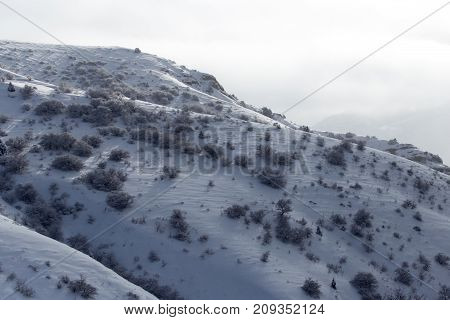 snowy slopes of the Tien Shan Mountains