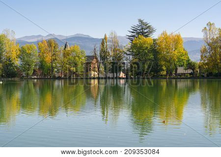 Reflection On The Puigcerda's Pond Water