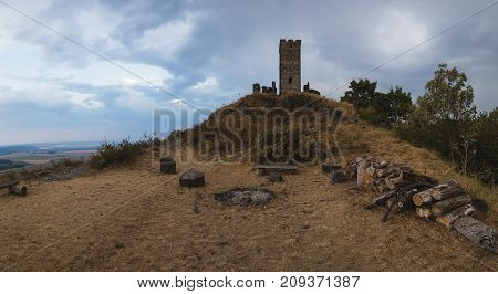 Medieval Castle In The Czech Republic On A Hill