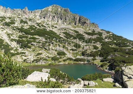 Amazing Landscape with Dzhangal peak and Samodivski lakes, Pirin Mountain, Bulgaria