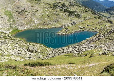 Amazing Landscape of Argirovo lake near Dzhano peak, Pirin Mountain, Bulgaria
