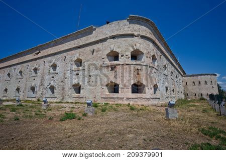 Old damaged by war Michael's fort in Sevastopol, Crimea