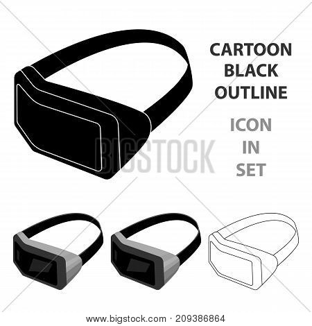Virtual reality headset icon in cartoon design isolated on white background. Personal computer accessories symbol stock vector illustration.