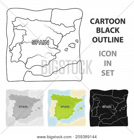 Territory of Spain icon in cartoon design isolated on white background. Spain country symbol stock vector illustration.