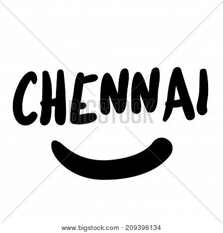 Chennai sticker. Authentic design graphic stamp. Original series