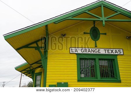 December 30 2015 La Grange Texas USA: the La Grange Railroad Museum building built in 1897