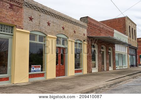 January 2, 2016 Elgin Texas USA: victorian style buildings in the historic commercial town center