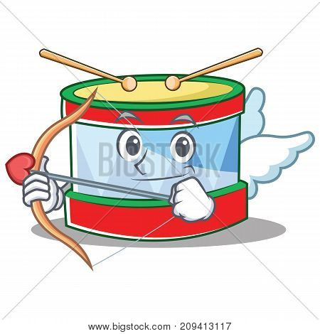 Cupid toy drum character cartoon vector illustration