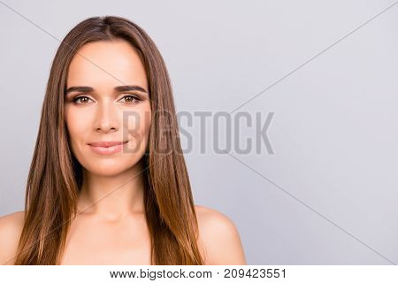 So Cute And Pure!  Close Up Portrait Of Pretty Charming Model, Clear Skin, So Sensual, Smooth, Adora