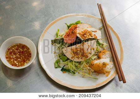 Banh cuon, delicious Vietnamese steamed rice noodle rolls