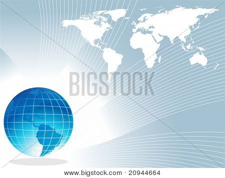 illustrazione vettoriale del globo, mappa del mondo